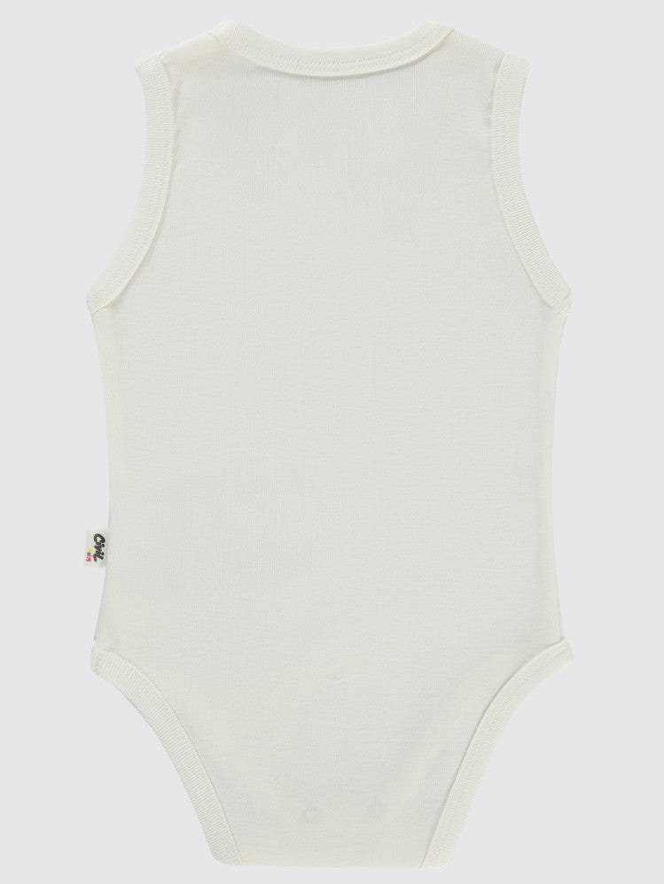 Civil Baby 5 li Düz Basic Sıfır Kol 3-9 Ay Çıtçıtlı Badi - Beyaz