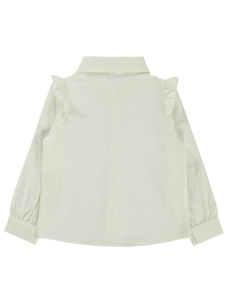 Civil Girls Brodeli  2-5 Yaş Gömlek - Ekru