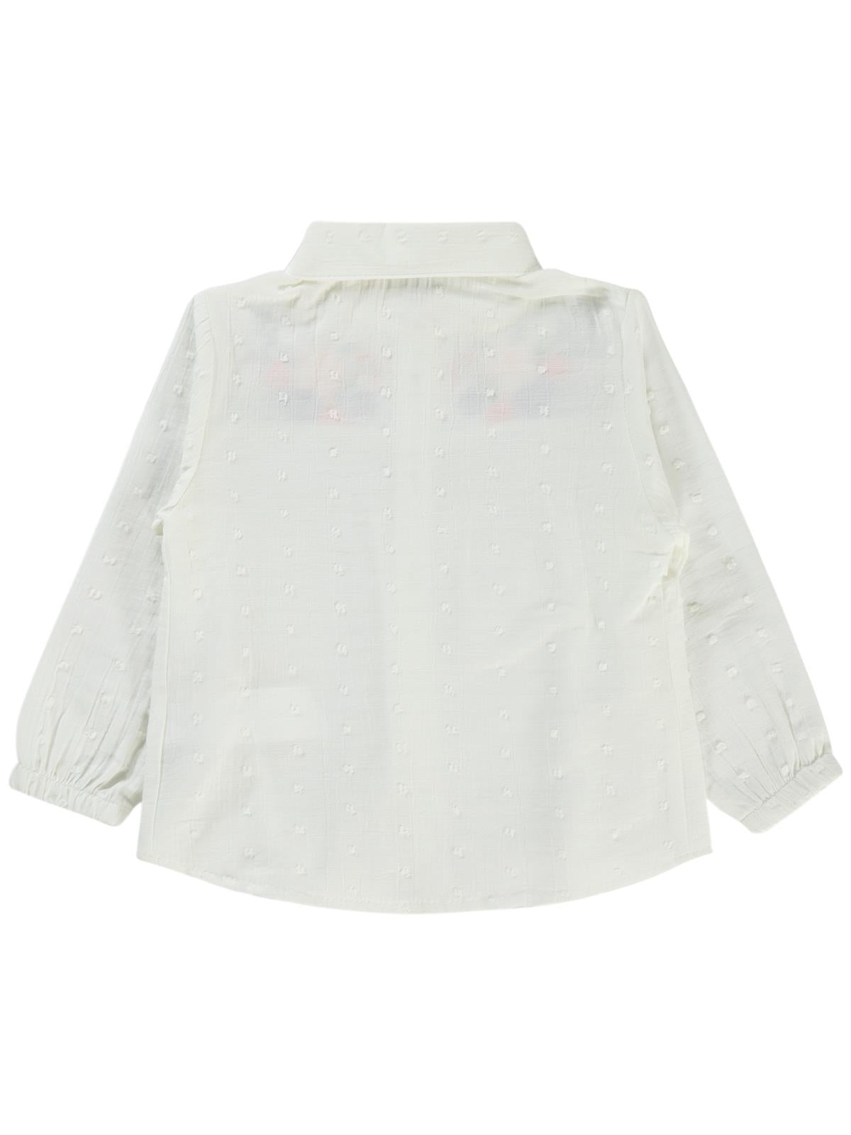 Civil Girls Çiçek Nakışlı 2-5 Yaş Gömlek - Ekru