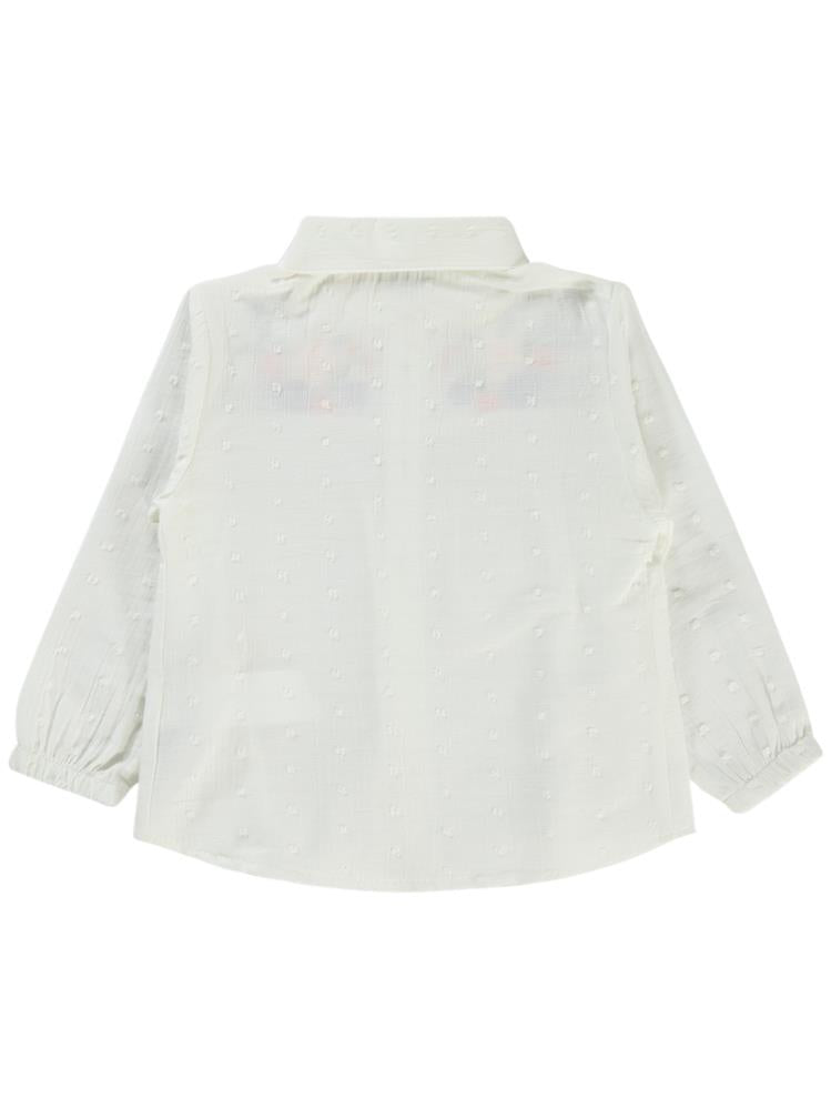 Civil Girls Çiçek Nakışlı 2-5 Yaş Gömlek - Ekru