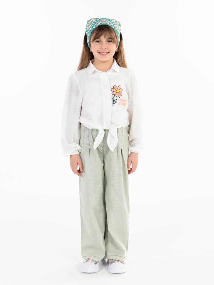 Civil Girls Robası Çiçek Baskılı 6-9 Yaş Takım - Ekru