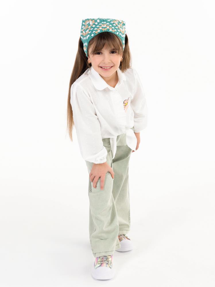 Civil Girls Robası Çiçek Baskılı 6-9 Yaş Takım - Ekru