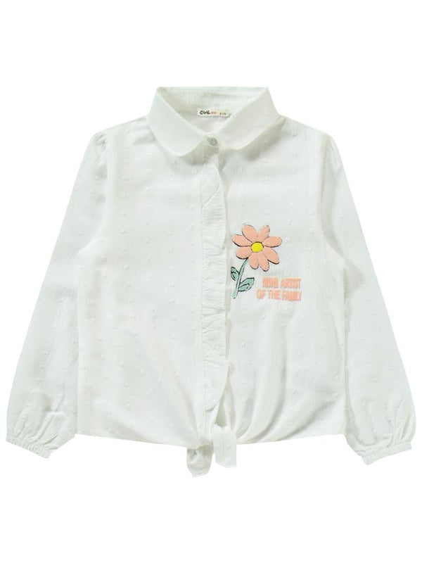 Civil Girls Robası Çiçek Baskılı 6-9 Yaş Takım - Ekru