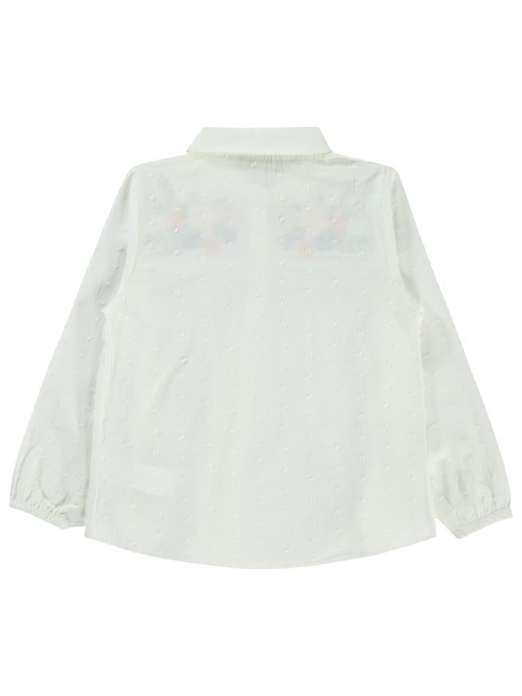 Civil Girls Çiçek Nakışlı 6-9 Yaş Gömlek - Bej