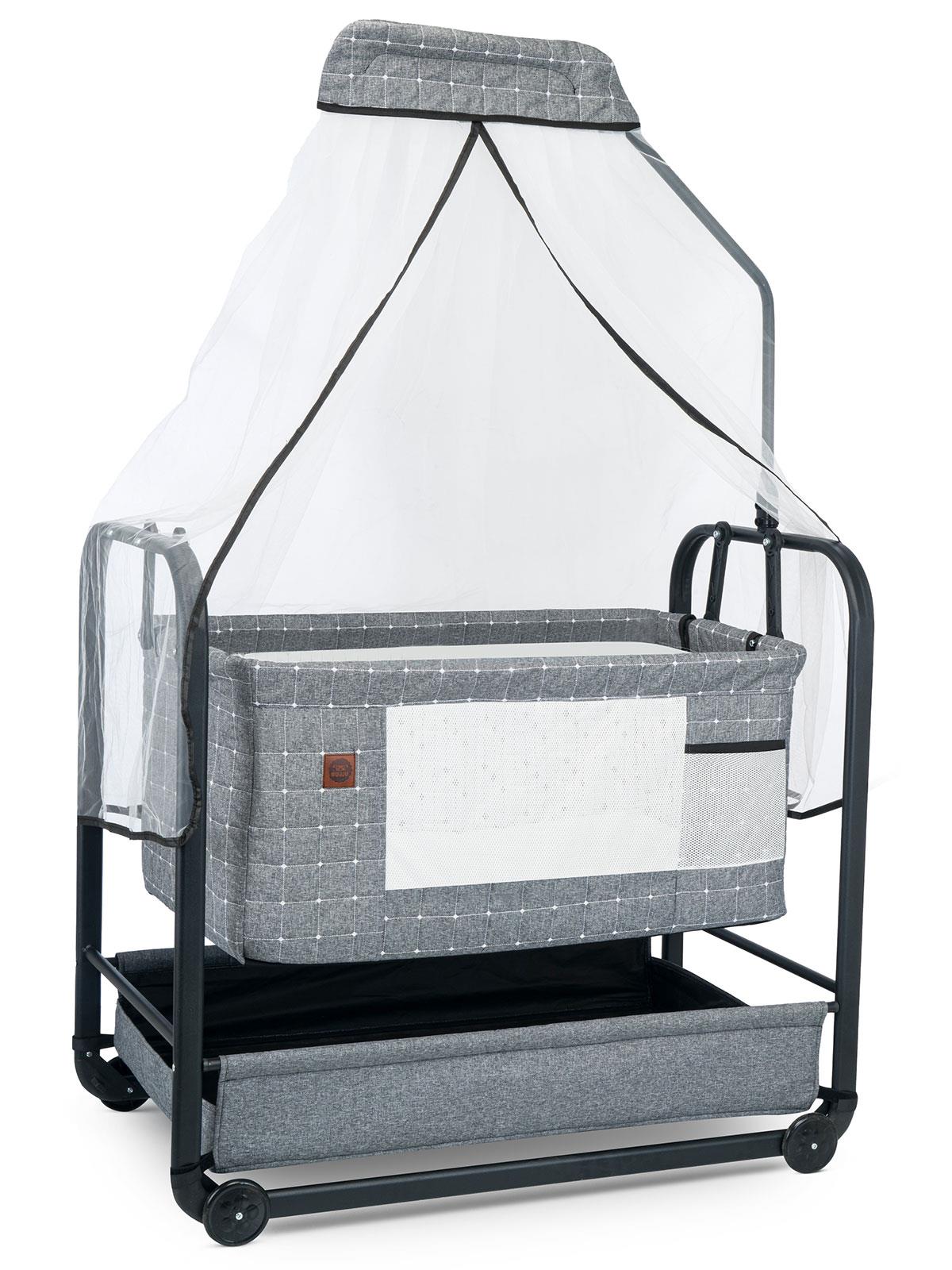 Kujju Elegance Cibinlikli Anne Yanı Sallanır Beşik - Gri