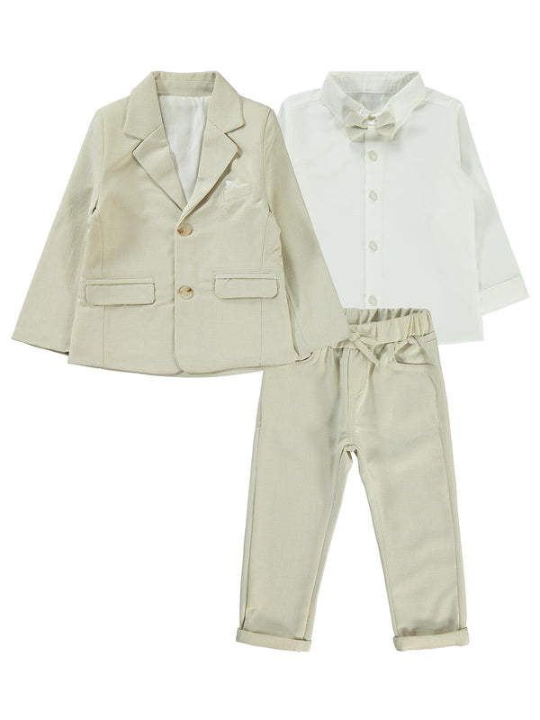 Concept Papyonlu Ceketli 4'lü 2-5 Yaş Takım - Bej