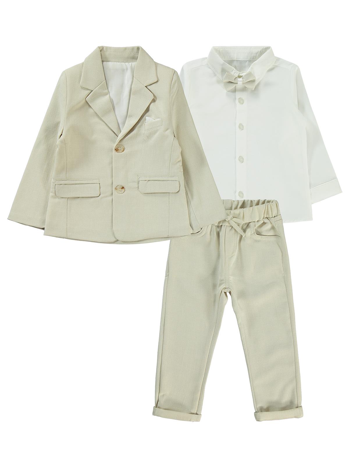 Concept Papyonlu Ceketli 4'lü 2-5 Yaş Takım - Bej