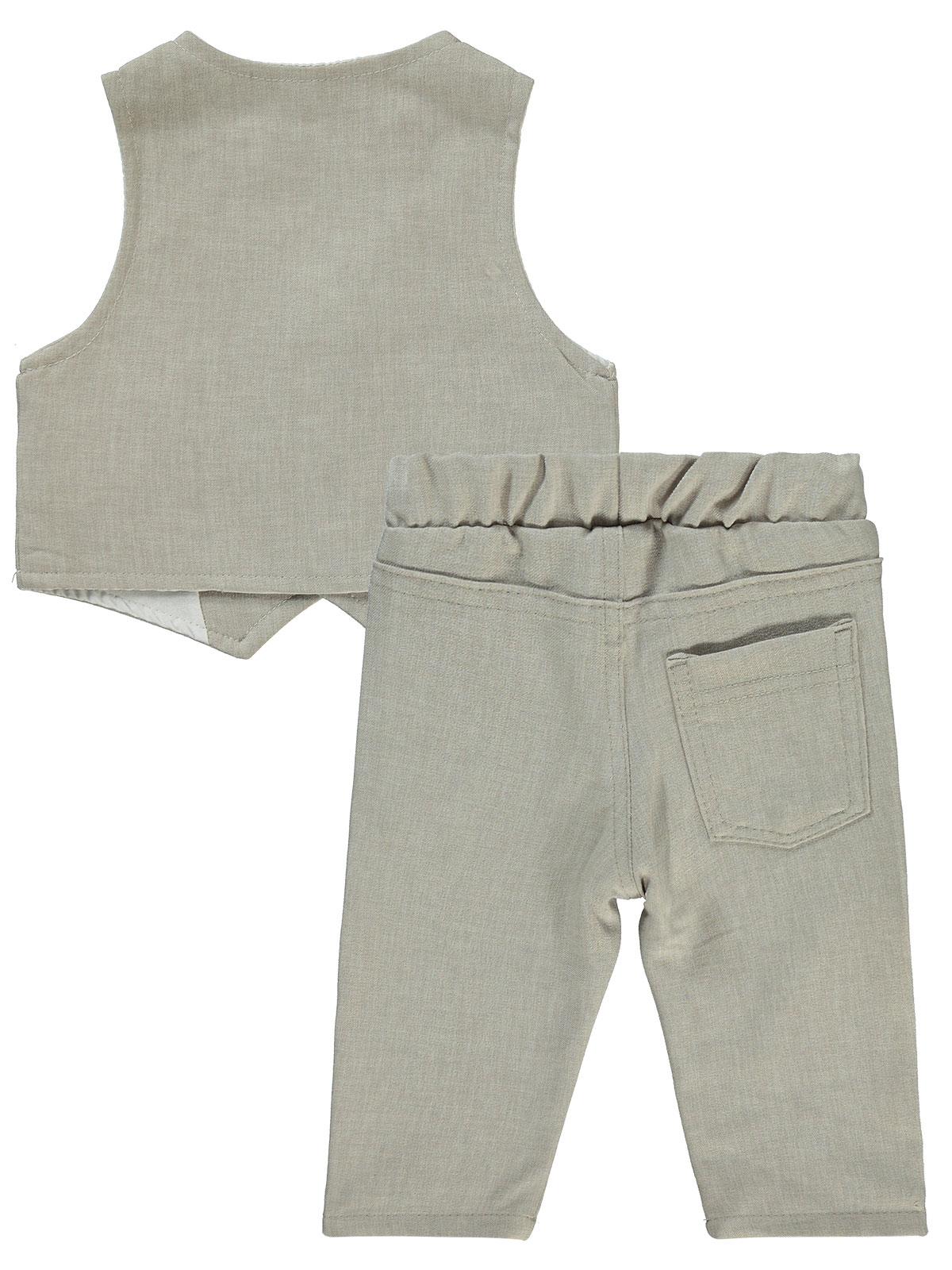 Concept Papyonlu Yelekli 4'lü 6-18 Ay Takım - Bej