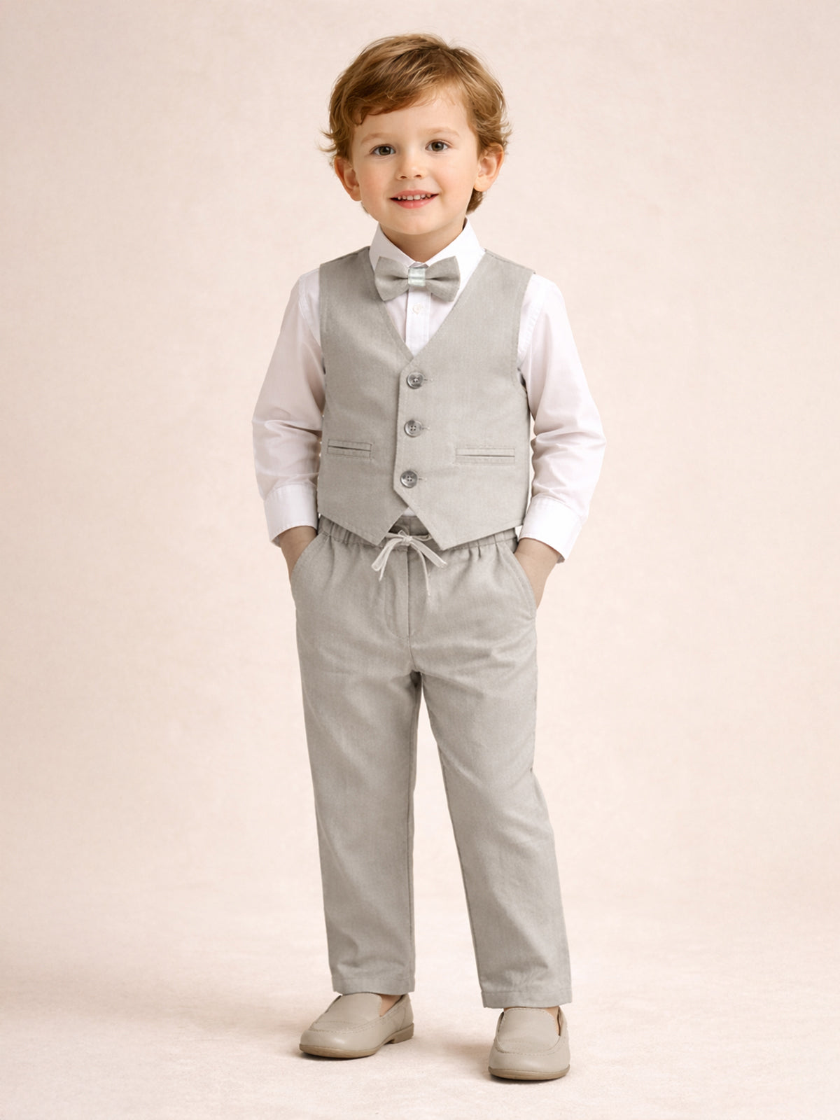 Concept Papyonlu Yelekli 4'lü 6-18 Ay Takım - Bej