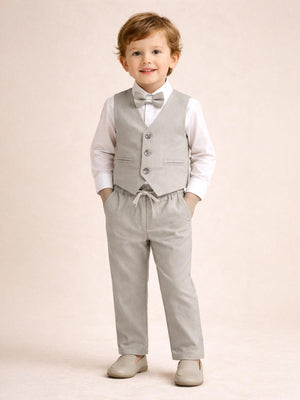 Concept Papyonlu Yelekli 4'lü 6-18 Ay Takım - Bej