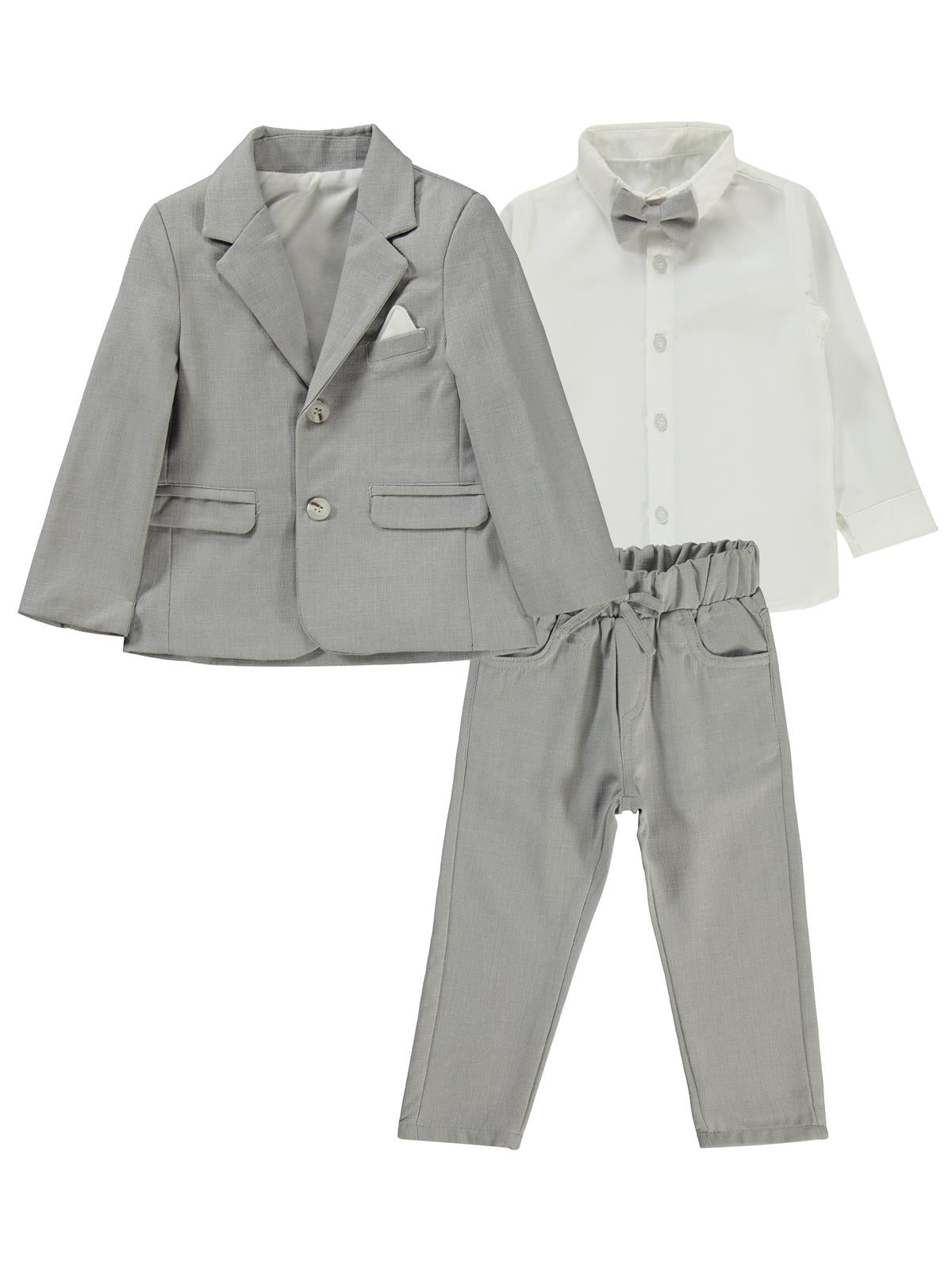 Concept Papyonlu Ceketli 4'lü 2-5 Yaş Takım - Gri