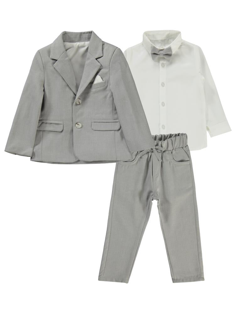 Concept Papyonlu Ceketli 4'lü 2-5 Yaş Takım - Gri