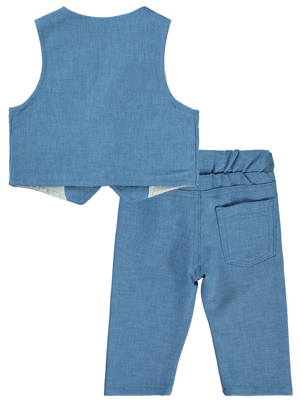Concept Papyonlu Yelekli 4'lü 6-18 Ay Takım - Mavi