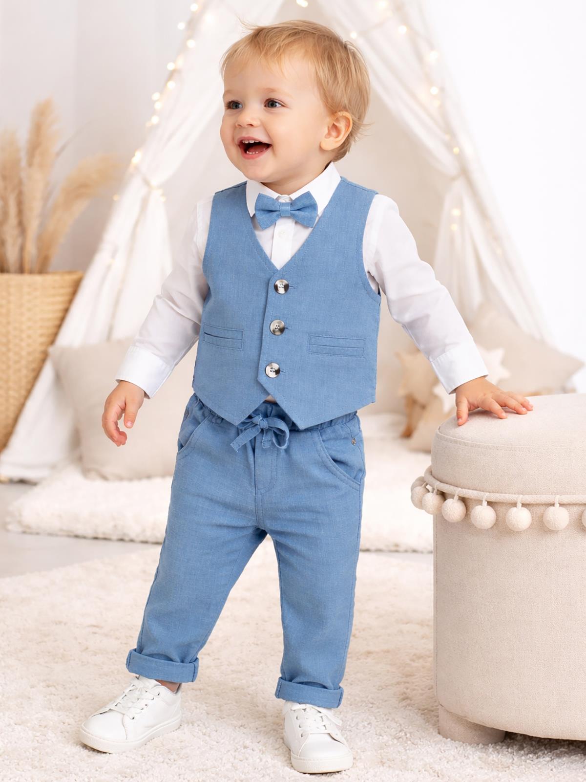 Concept Papyonlu Yelekli 4'lü 6-18 Ay Takım - Mavi