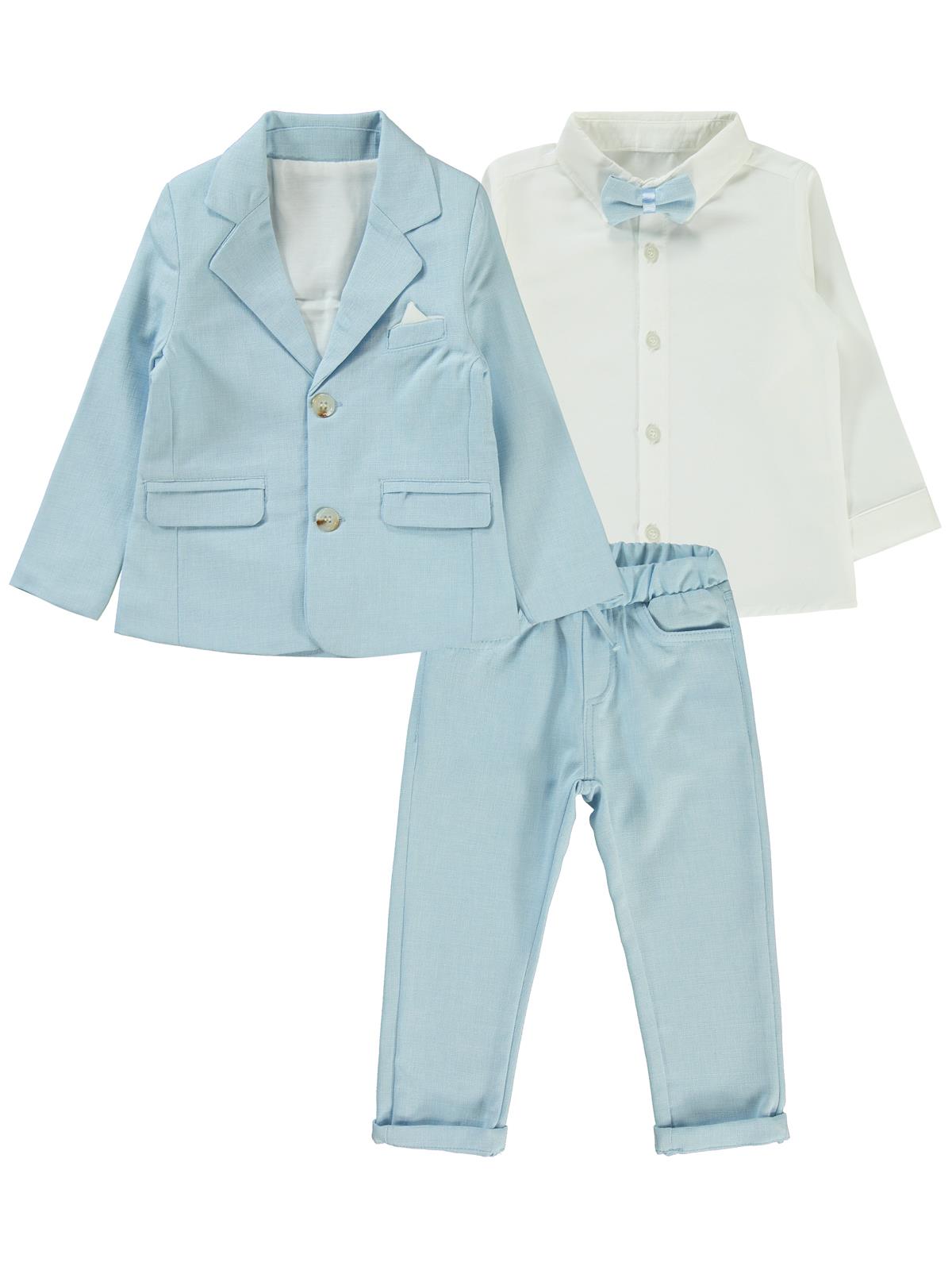 Concept Papyonlu Ceketli 4'lü 2-5 Yaş Takım - Mavi