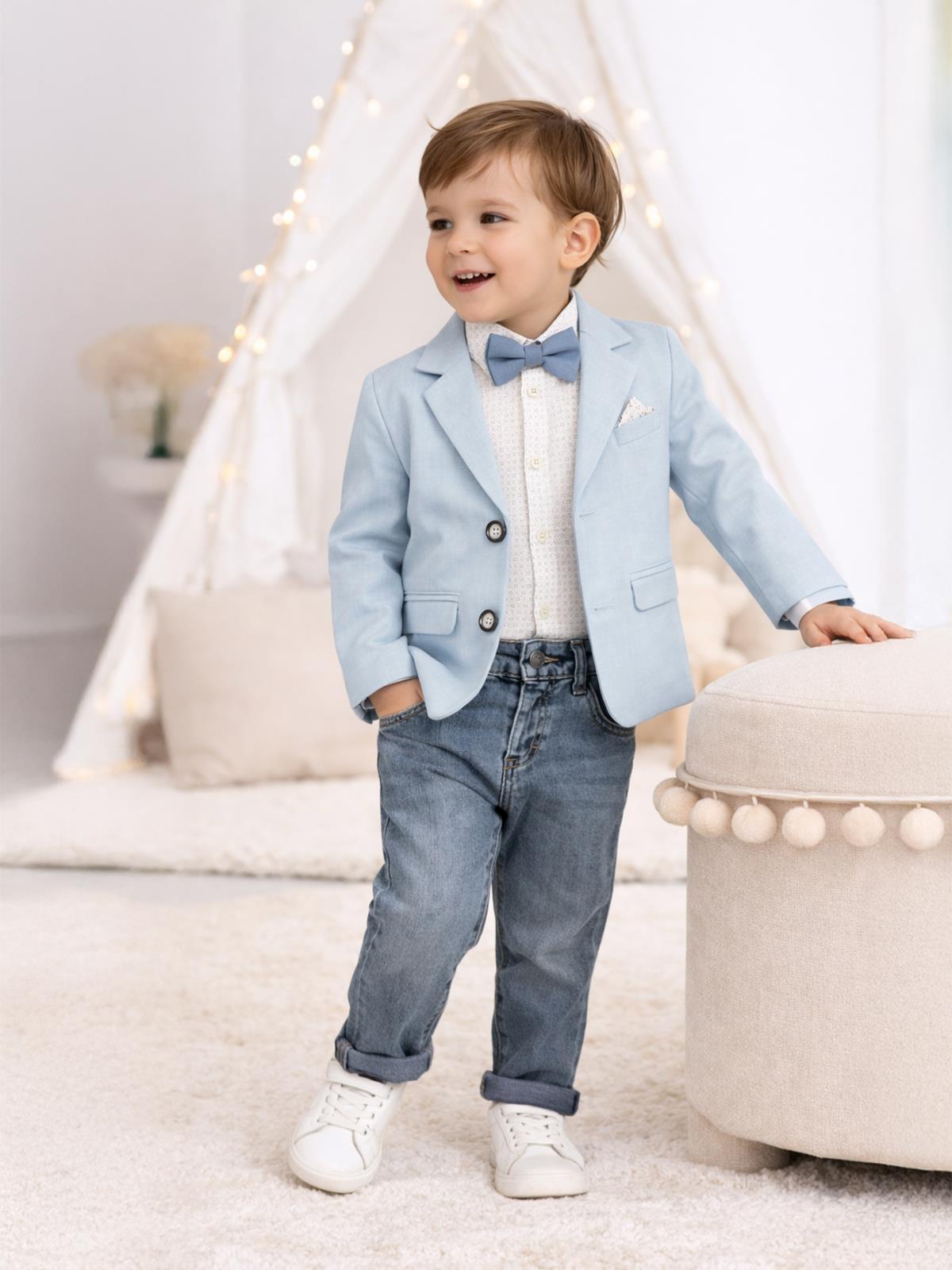 Concept Papyonlu Ceketli 4'lü 2-5 Yaş Takım - Mavi