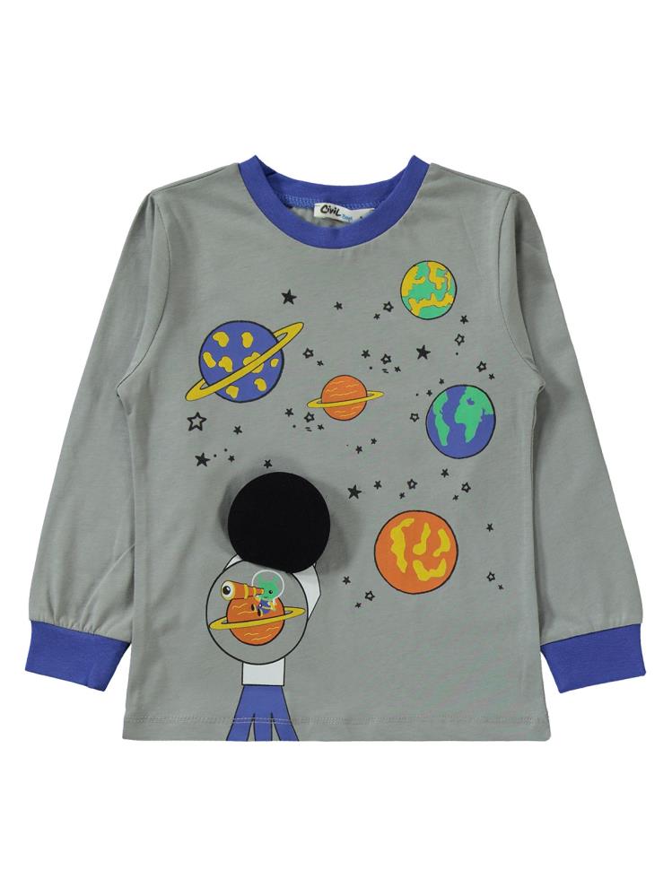 Civil Boys Space Teleskop Baskılı 2-5 Yaş Pijama Takımı - Mavi