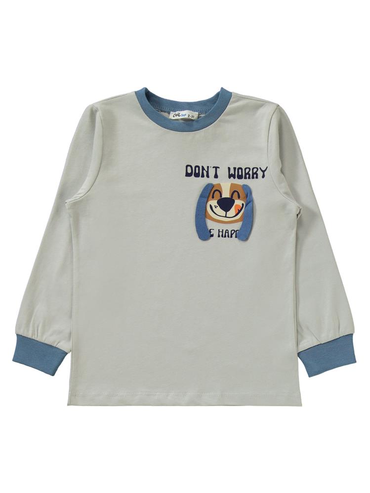 Civil Boys Köpek Baskılı 2-5 Yaş Pijama Takımı - Gri