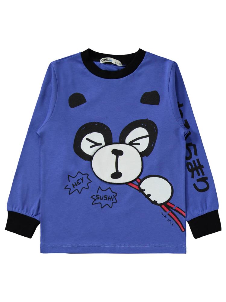 Civil Boys Panda Baskılı 2-5 Yaş Pijama Takımı - Mavi
