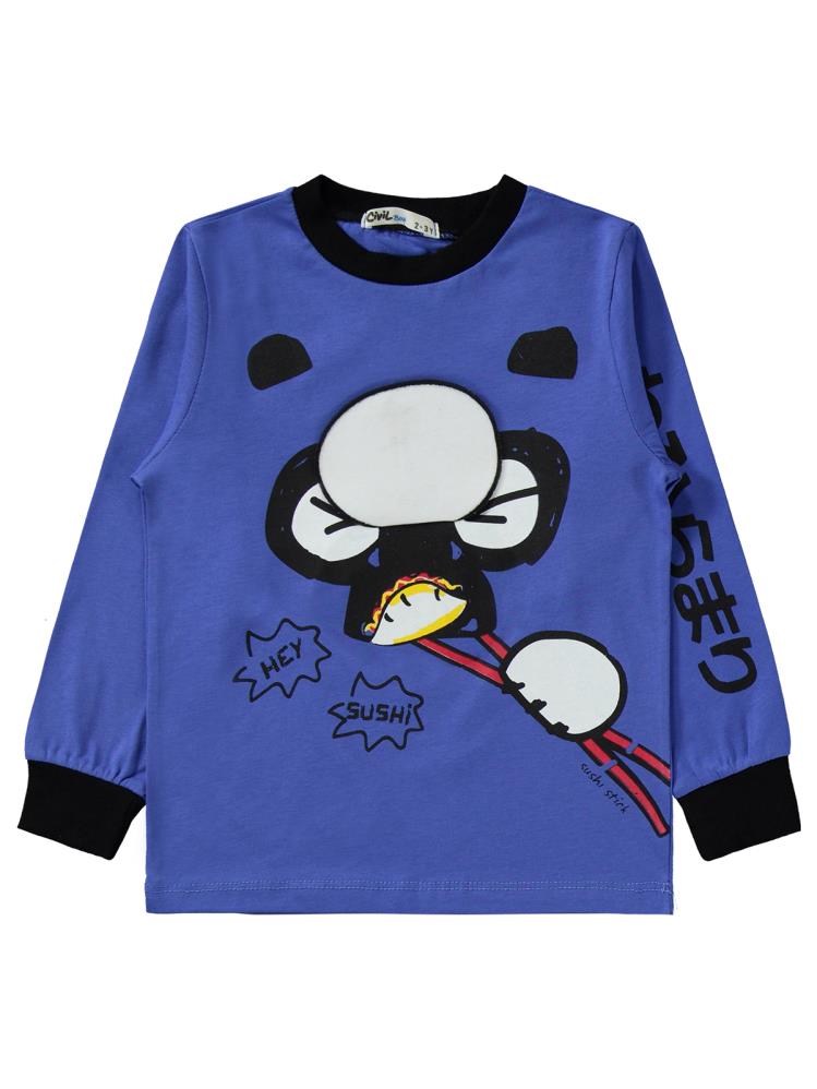 Civil Boys Panda Baskılı 2-5 Yaş Pijama Takımı - Mavi