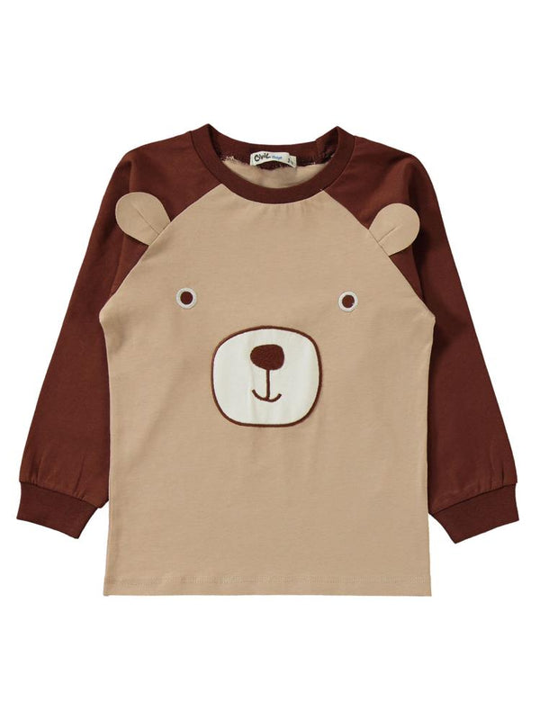 Civil Boys Ayıcık Baskılı 2-5 Yaş Pijama Takımı - Kahverengi