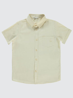 Civil Boys Yelken Nakışlı 10-13 Yaş Gömlek - Fil Dişi