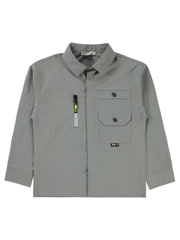 Civil Boys Kat kat cepli 10-13 Yaş Gömlek - Gri