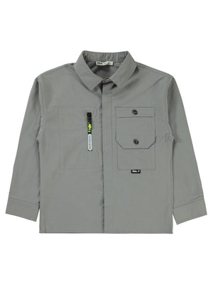 Civil Boys Kat kat cepli 10-13 Yaş Gömlek - Gri