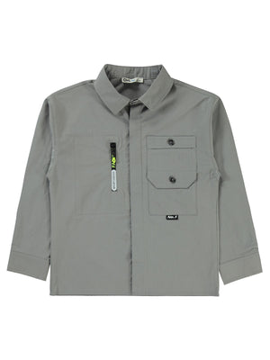 Civil Boys Kat kat cepli 6-9 Yaş Gömlek - Gri