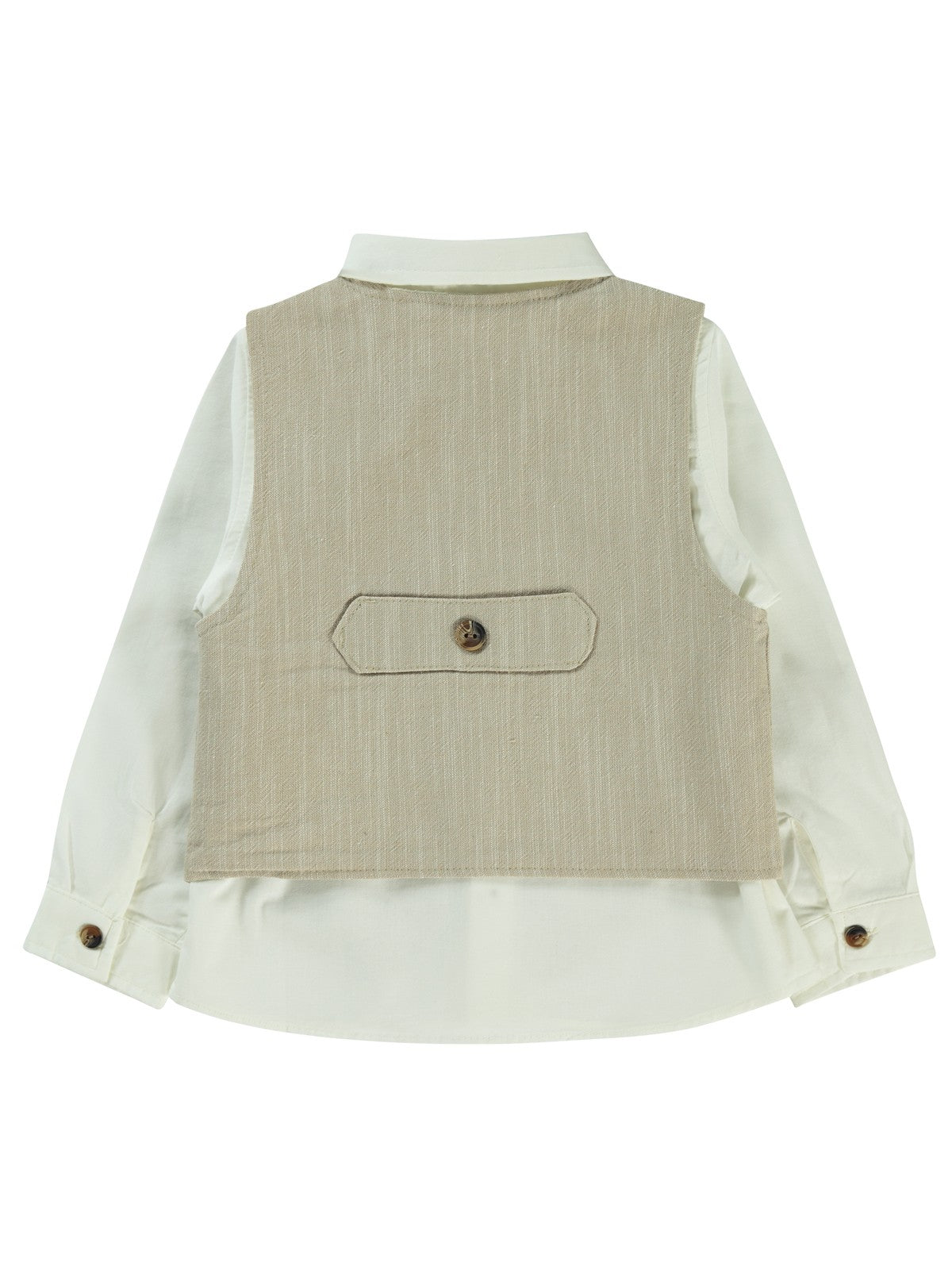 Civil Boys Papyonlu Yelekli 2-5 Yaş Gömlek - Bej