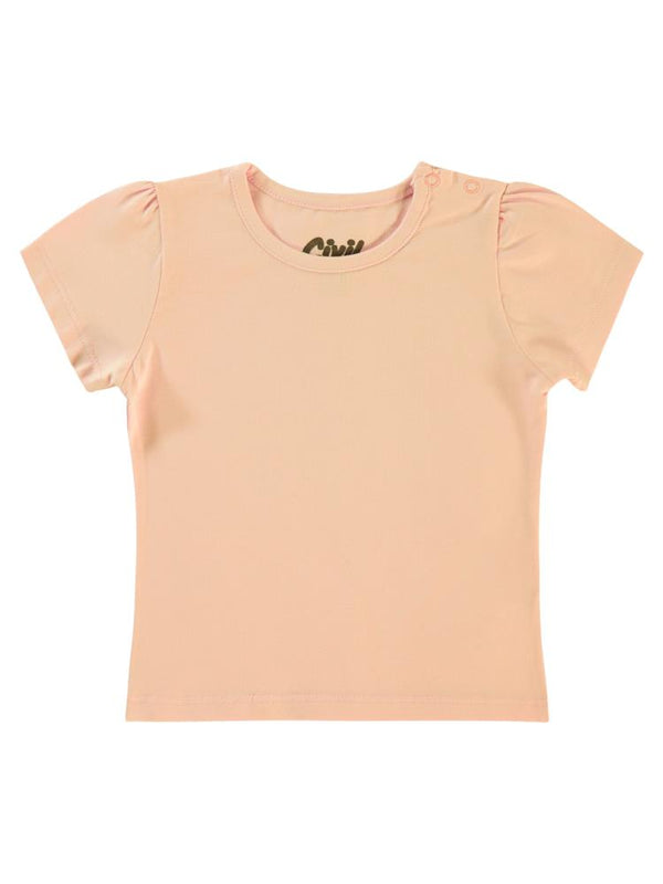 Civil Baby Kız Bebek Tişört 6-18 Ay - Pudra