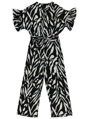 Civil Girls Zebra Desenli 10-13 Yaş Tulum - Siyah