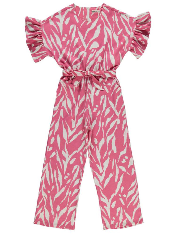 Civil Girls Zebra Desenli 10-13 Yaş Tulum - Pembe