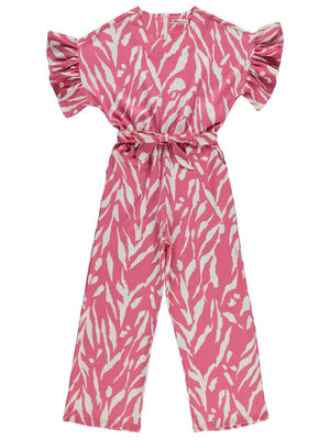 Civil Girls Zebra Desenli 10-13 Yaş Tulum - Pembe
