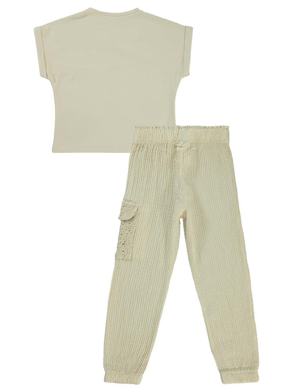 Civil Girls Dantelli Jogger 6-9 Yaş Takım - Bej