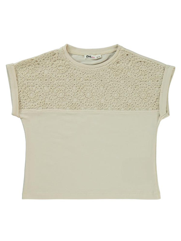 Civil Girls Dantelli Jogger 6-9 Yaş Takım - Bej