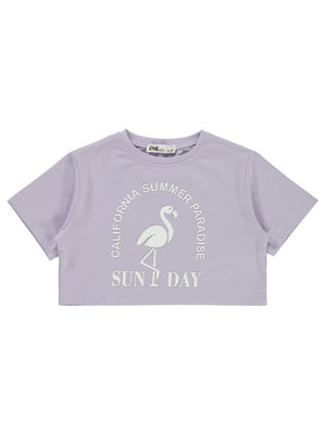 Civil Girls Flamingo Baskılı 2-5 Yaş Tişört - Lila