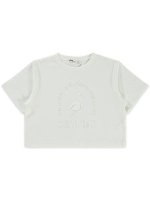 Civil Girls Flamingo Baskılı 10-13 Yaş Tişört - Ekru