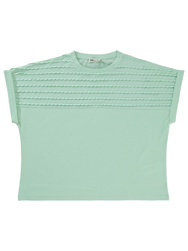 Civil Girls Jakar Desen 10-13 Yaş Tişört - Yeşil