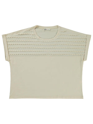 Civil Girls Jakar Desen 10-13 Yaş Tişört - Bej