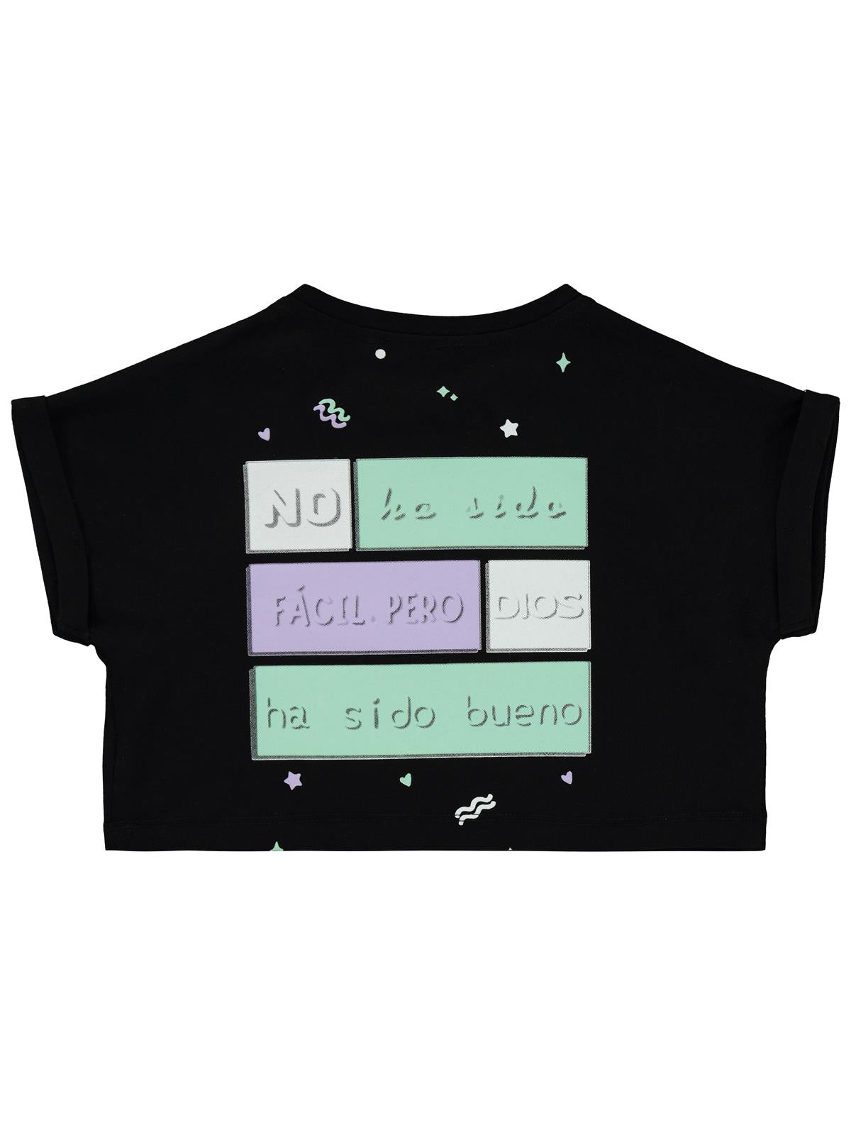 Civil Girls No Ha Side Baskılı 2-5 Yaş Tişört - Siyah