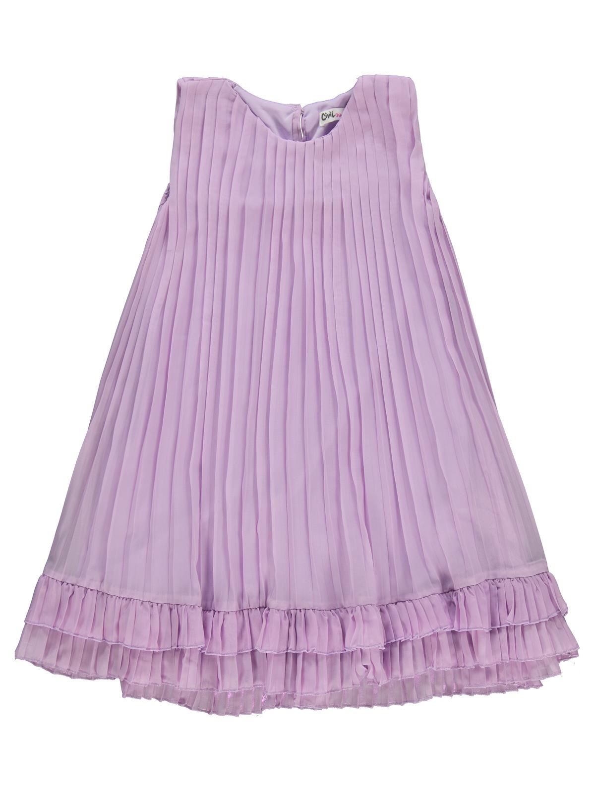 Civil Girls Piliseli 6-9 Yaş Elbise - Lila