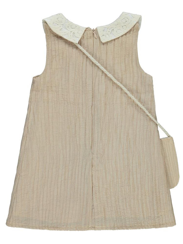 Civil Girls Yakası Dantelli 2-5 Yaş Elbise - Bej