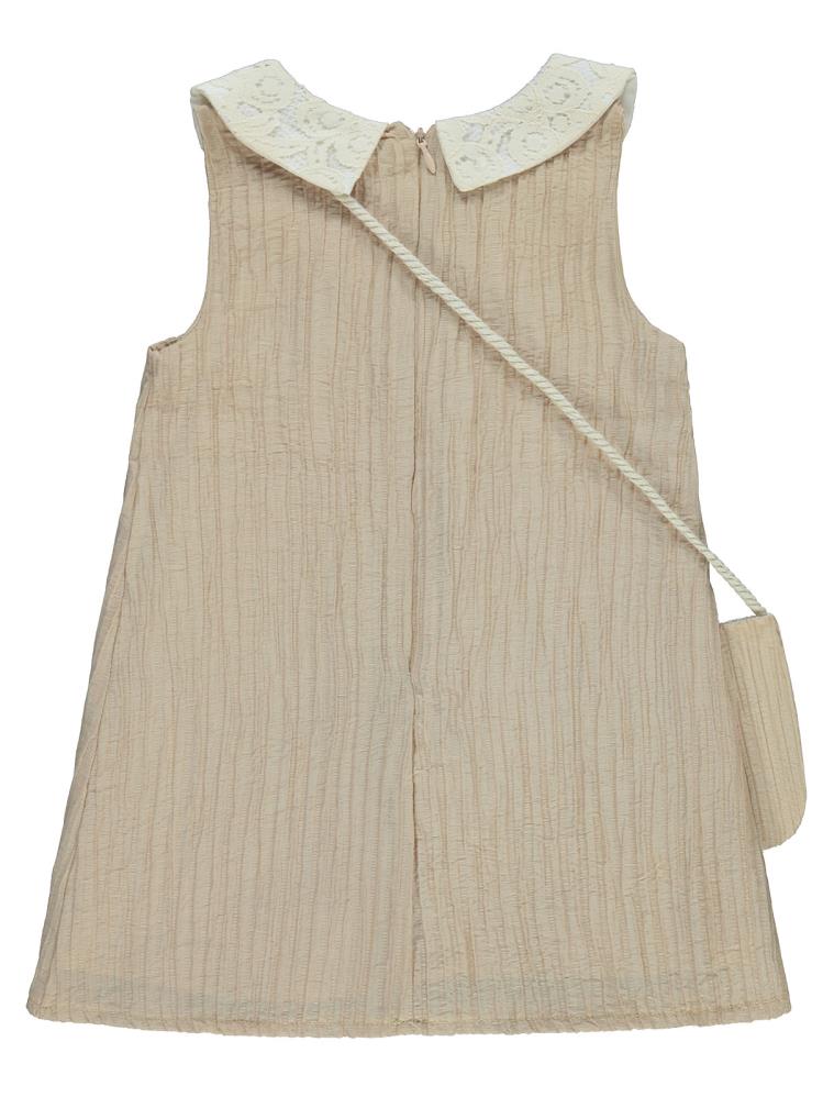 Civil Girls Yakası Dantelli 2-5 Yaş Elbise - Bej