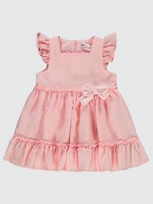Civil Girls Çizgili Fiyonklu 2-5 Yaş Elbise - Pembe