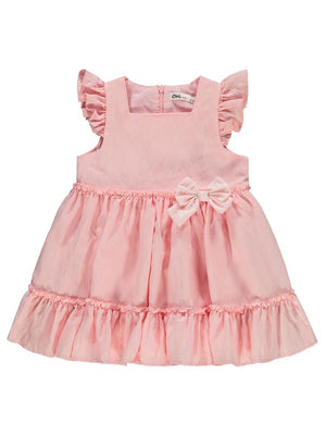 Civil Girls Çizgili Fiyonklu 2-5 Yaş Elbise - Pembe