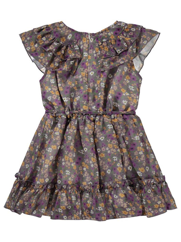 Civil Girls Çiçek Desenli 2-5 Yaş Elbise - Lila