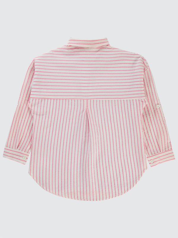Civil Girls Çizgili 10-13 Yaş Gömlek - Pembe