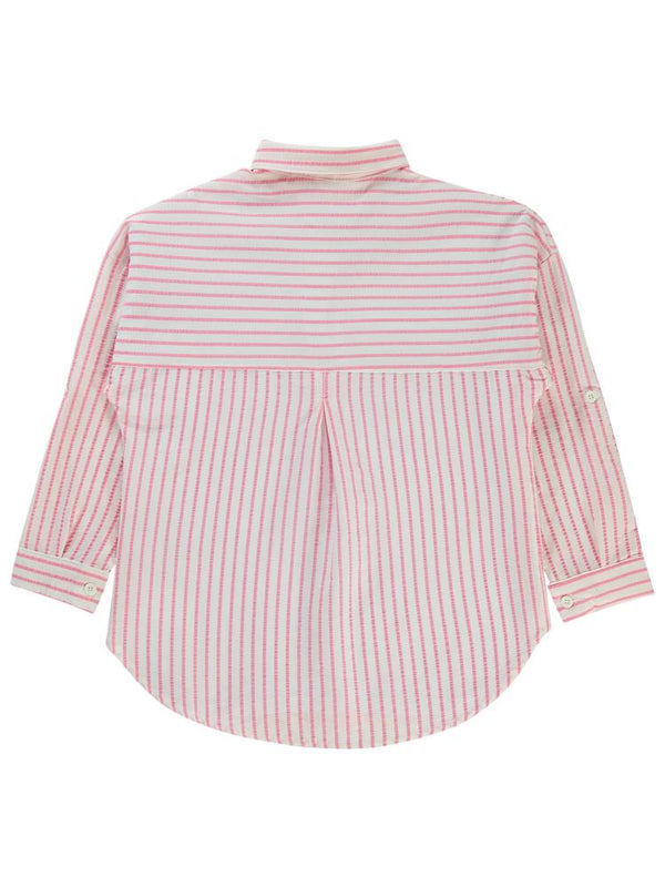 Civil Girls Çizgili 6-9 Yaş Gömlek - Pembe