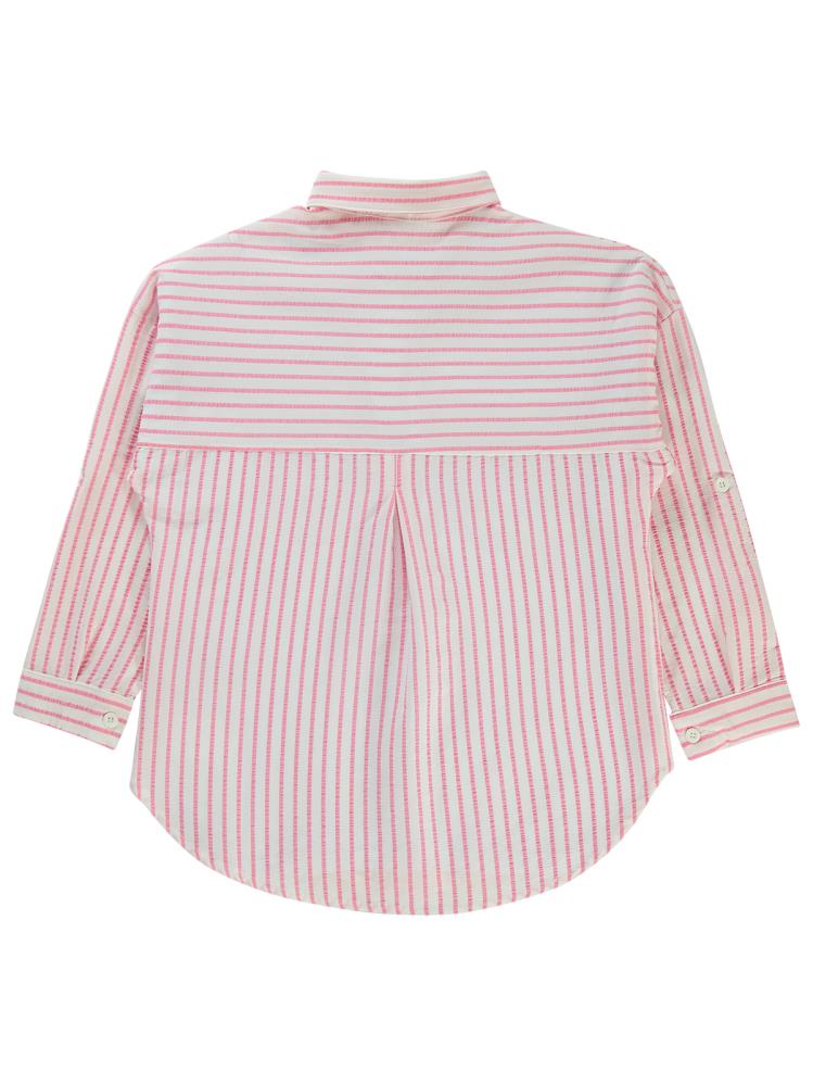 Civil Girls Çizgili 10-13 Yaş Gömlek - Pembe